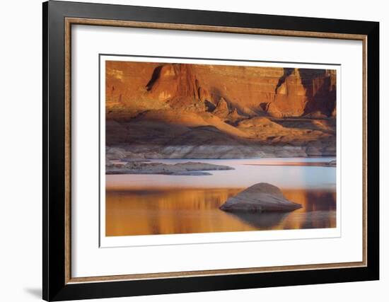 Golden Sunset Lake-Donald Paulson-Framed Giclee Print