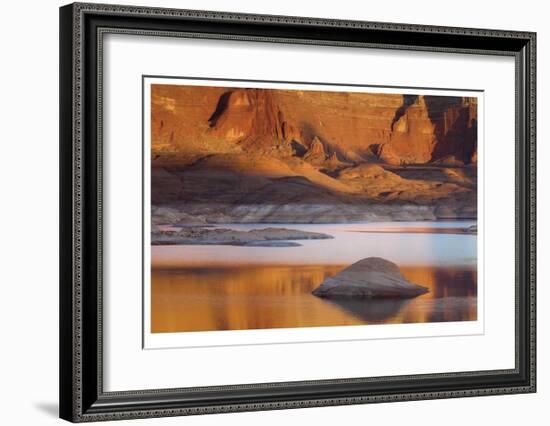 Golden Sunset Lake-Donald Paulson-Framed Giclee Print