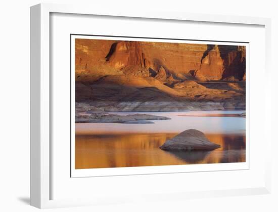 Golden Sunset Lake-Donald Paulson-Framed Giclee Print