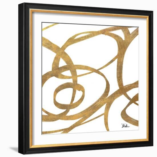 Golden Swirls Square I-Patricia Pinto-Framed Art Print