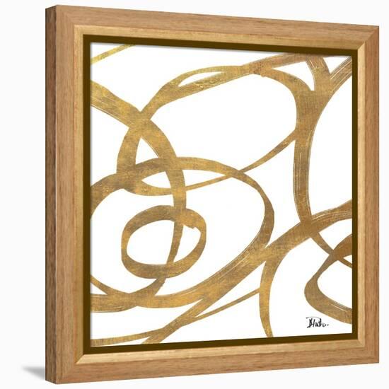 Golden Swirls Square I-Patricia Pinto-Framed Stretched Canvas