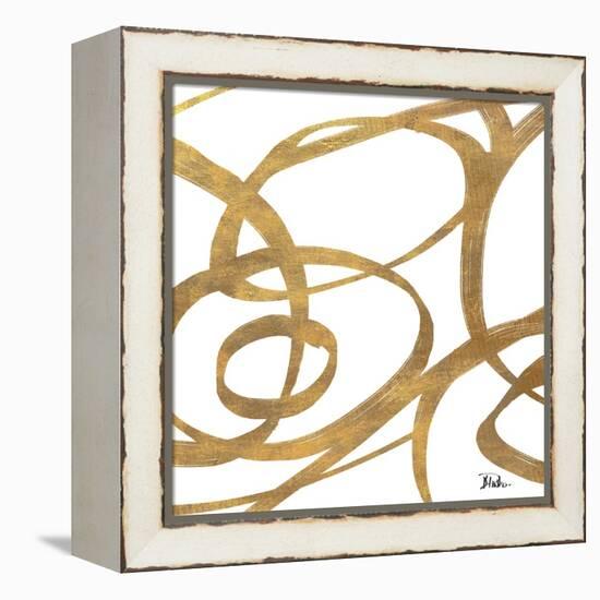 Golden Swirls Square I-Patricia Pinto-Framed Stretched Canvas