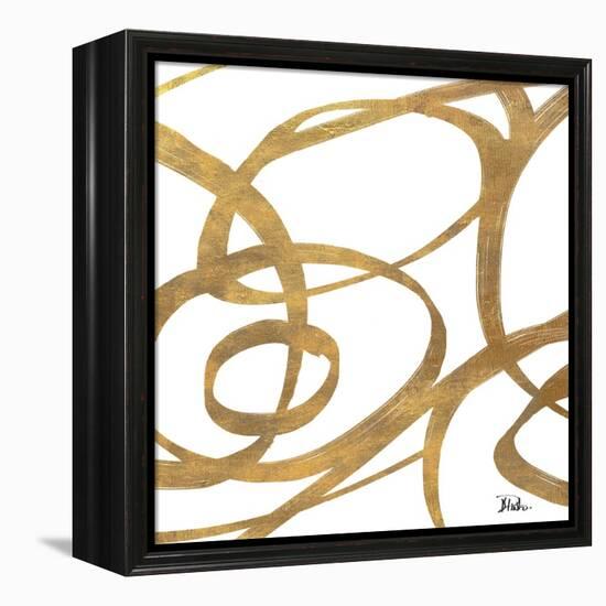 Golden Swirls Square I-Patricia Pinto-Framed Stretched Canvas