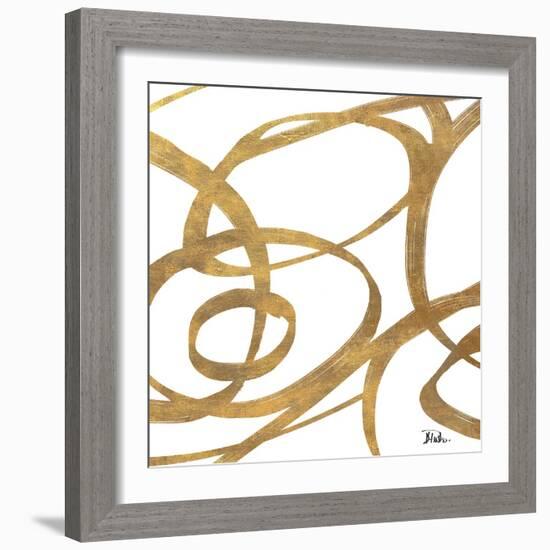 Golden Swirls Square I-Patricia Pinto-Framed Premium Giclee Print