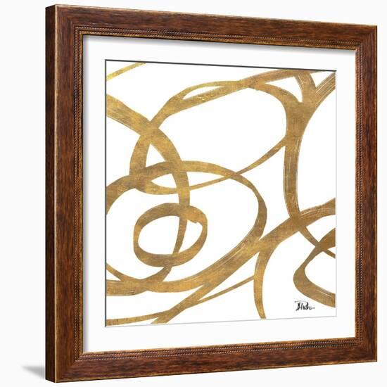 Golden Swirls Square I-Patricia Pinto-Framed Premium Giclee Print