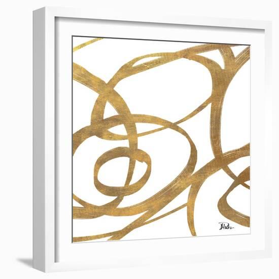 Golden Swirls Square I-Patricia Pinto-Framed Premium Giclee Print