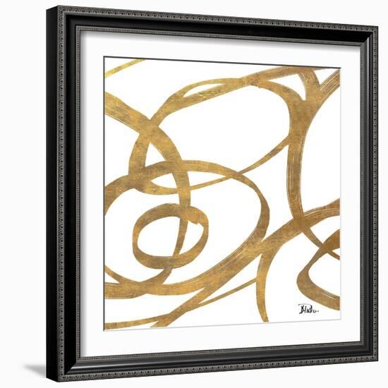 Golden Swirls Square I-Patricia Pinto-Framed Premium Giclee Print