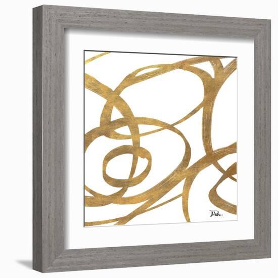 Golden Swirls Square I-Patricia Pinto-Framed Art Print