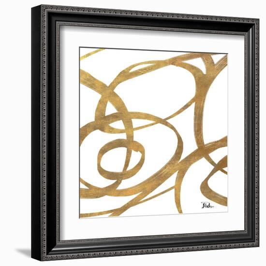 Golden Swirls Square I-Patricia Pinto-Framed Art Print