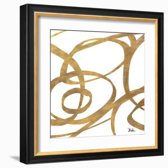 Golden Swirls Square I-Patricia Pinto-Framed Art Print