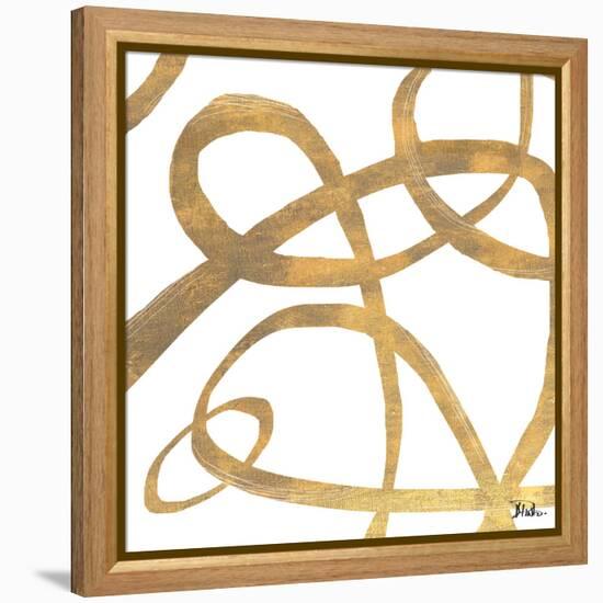 Golden Swirls Square II-Patricia Pinto-Framed Stretched Canvas