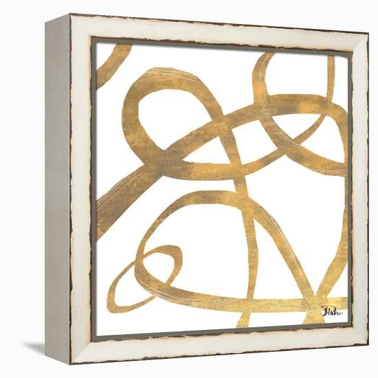 Golden Swirls Square II-Patricia Pinto-Framed Stretched Canvas