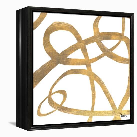 Golden Swirls Square II-Patricia Pinto-Framed Stretched Canvas