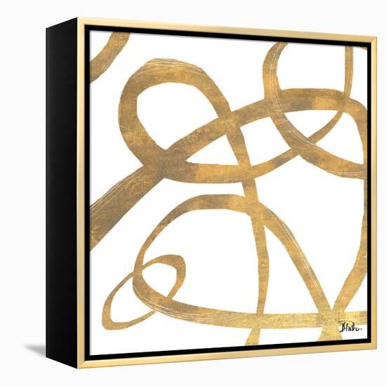 Golden Swirls Square II-Patricia Pinto-Framed Stretched Canvas