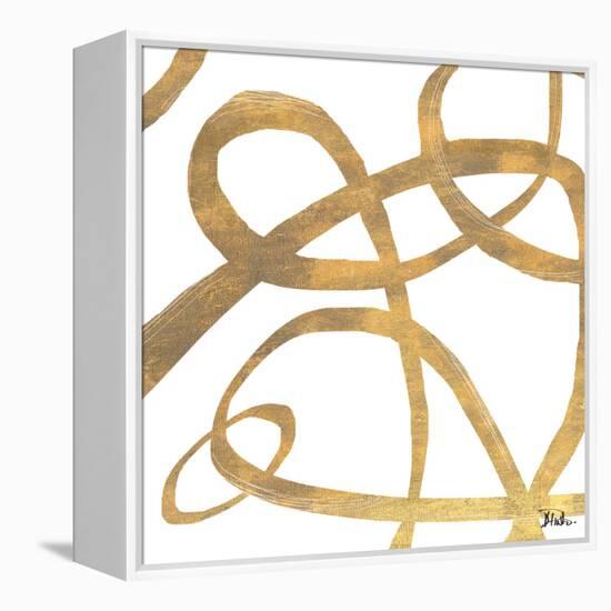 Golden Swirls Square II-Patricia Pinto-Framed Stretched Canvas
