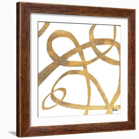 Golden Swirls Square II-Patricia Pinto-Framed Premium Giclee Print