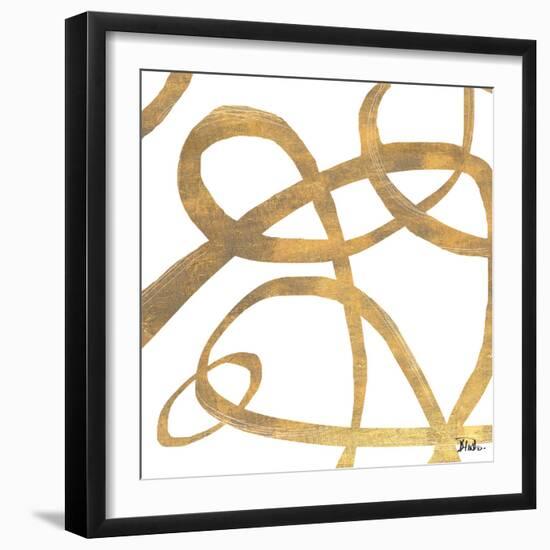 Golden Swirls Square II-Patricia Pinto-Framed Premium Giclee Print