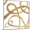 Golden Swirls Square II-Patricia Pinto-Mounted Premium Giclee Print