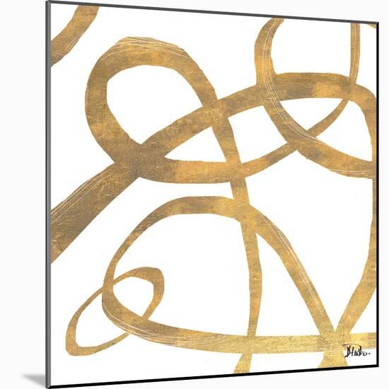 Golden Swirls Square II-Patricia Pinto-Mounted Premium Giclee Print