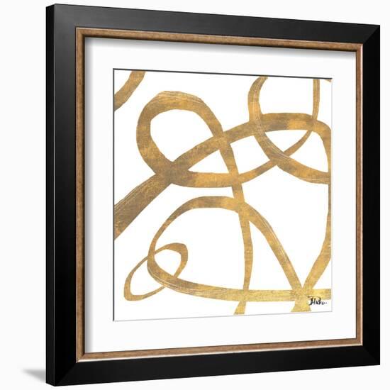 Golden Swirls Square II-Patricia Pinto-Framed Art Print