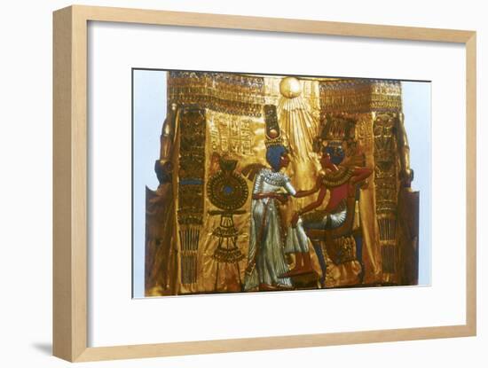 Golden throne of Tutankhamun, Ancient Egyptian, 18th dynasty, New Kingdom, 14th century BC-Unknown-Framed Giclee Print