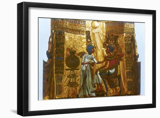 Golden throne of Tutankhamun, Ancient Egyptian, 18th dynasty, New Kingdom, 14th century BC-Unknown-Framed Giclee Print