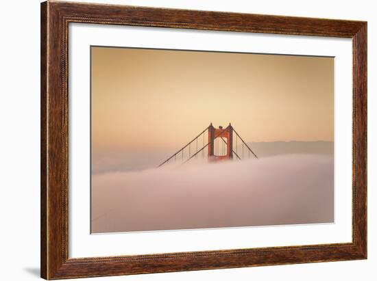 Golden Tower Peek & Morning Light, Golden Gate Bridge Fog San Francisco Bay-Vincent James-Framed Photographic Print