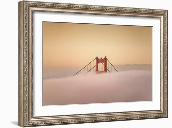 Golden Tower Peek & Morning Light, Golden Gate Bridge Fog San Francisco Bay-Vincent James-Framed Photographic Print