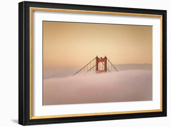 Golden Tower Peek & Morning Light, Golden Gate Bridge Fog San Francisco Bay-Vincent James-Framed Photographic Print