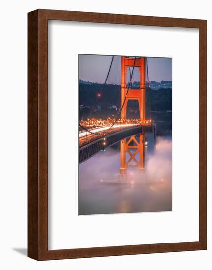 Golden Travels, Night Photography Golden Gate Bridge, San Francisco-Vincent James-Framed Photographic Print