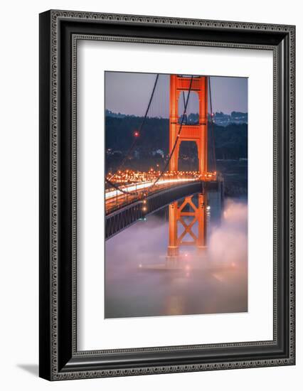 Golden Travels, Night Photography Golden Gate Bridge, San Francisco-Vincent James-Framed Photographic Print