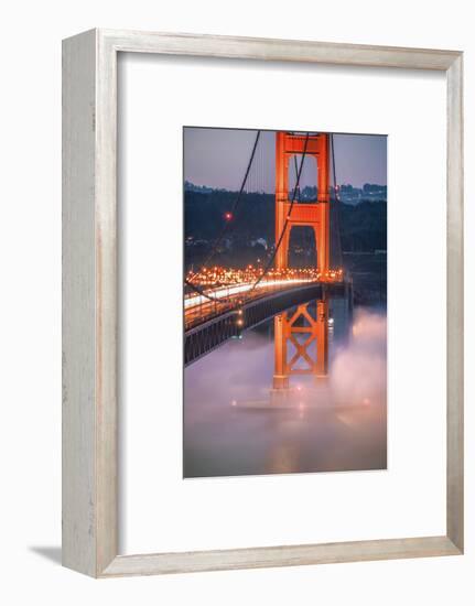 Golden Travels, Night Photography Golden Gate Bridge, San Francisco-Vincent James-Framed Photographic Print