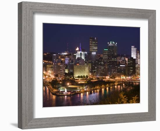 Golden Triangle Downtown Area from Mt. Washington, Pittsburgh, Pennsylvania-Walter Bibikow-Framed Photographic Print