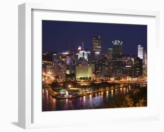 Golden Triangle Downtown Area from Mt. Washington, Pittsburgh, Pennsylvania-Walter Bibikow-Framed Photographic Print