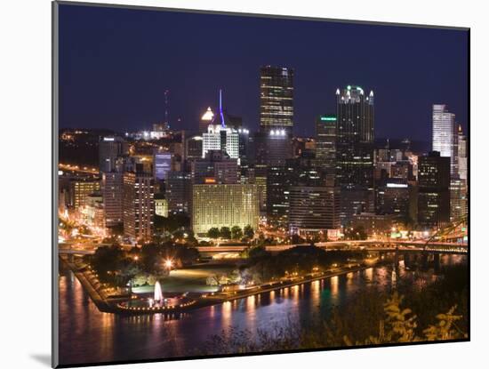 Golden Triangle Downtown Area from Mt. Washington, Pittsburgh, Pennsylvania-Walter Bibikow-Mounted Photographic Print
