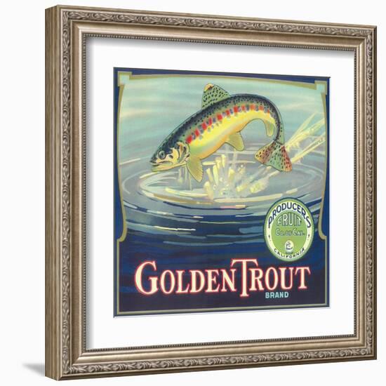 Golden Trout Orange Label - Lindsay, CA-Lantern Press-Framed Art Print