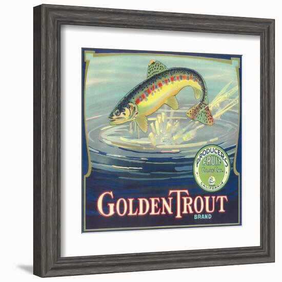 Golden Trout Orange Label - Lindsay, CA-Lantern Press-Framed Art Print