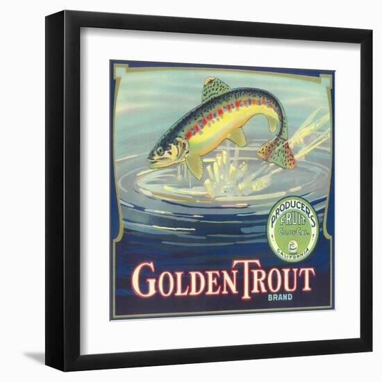 Golden Trout Orange Label - Lindsay, CA-Lantern Press-Framed Art Print