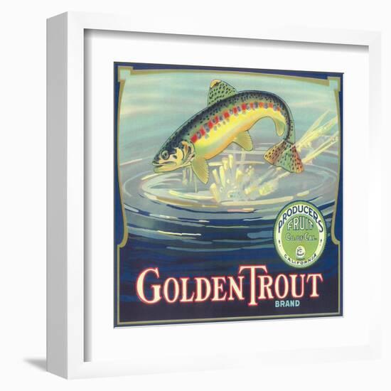 Golden Trout Orange Label - Lindsay, CA-Lantern Press-Framed Art Print