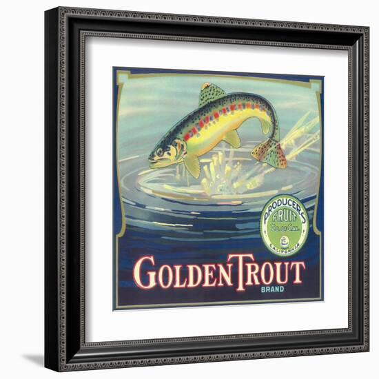 Golden Trout Orange Label - Lindsay, CA-Lantern Press-Framed Art Print