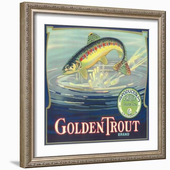 Golden Trout Orange Label - Lindsay, CA-Lantern Press-Framed Art Print