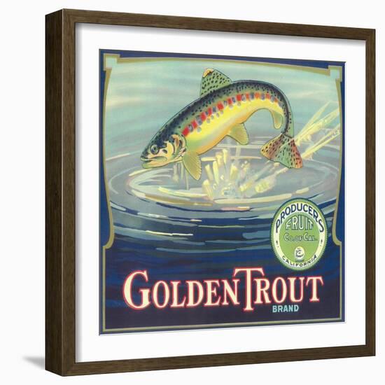 Golden Trout Orange Label - Lindsay, CA-Lantern Press-Framed Art Print