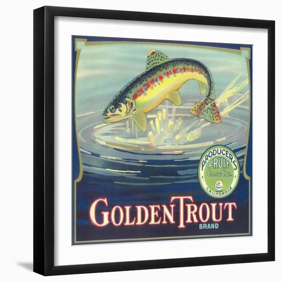 Golden Trout Orange Label - Lindsay, CA-Lantern Press-Framed Art Print