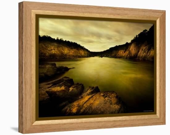 Golden Waters Cliffside-Jan Lakey-Framed Premier Image Canvas