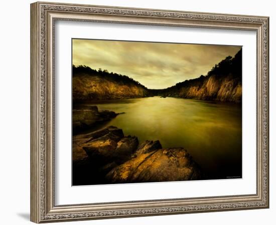 Golden Waters Cliffside-Jan Lakey-Framed Photographic Print