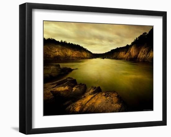 Golden Waters Cliffside-Jan Lakey-Framed Photographic Print