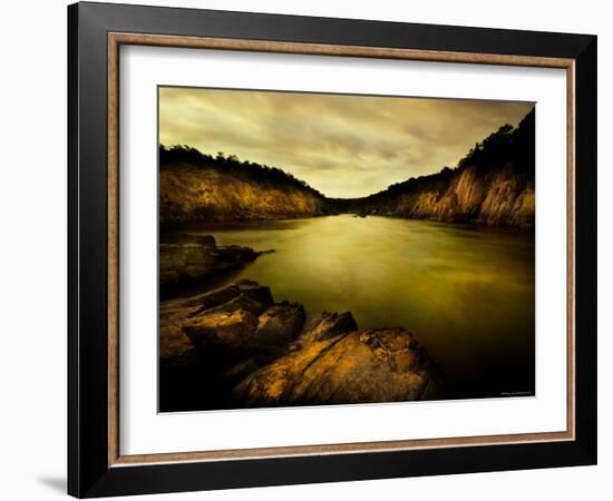 Golden Waters Cliffside-Jan Lakey-Framed Photographic Print