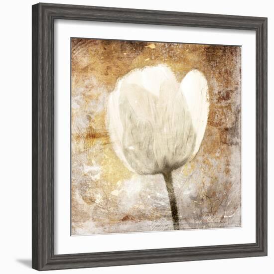 Golden White Greige Mate-Jace Grey-Framed Art Print