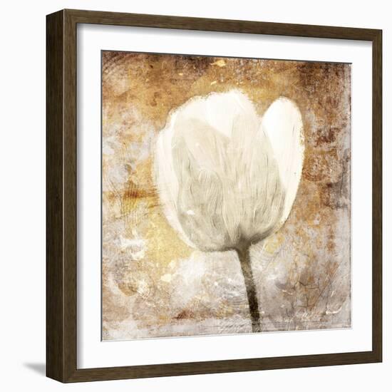 Golden White Greige Mate-Jace Grey-Framed Art Print