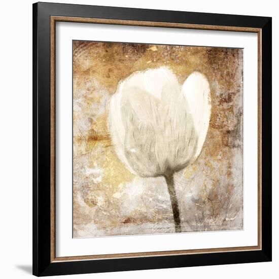 Golden White Greige Mate-Jace Grey-Framed Art Print